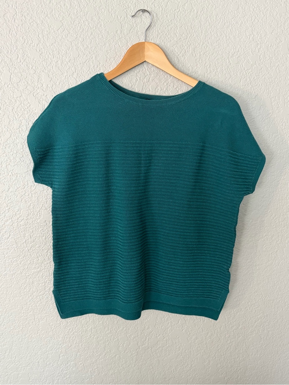 J. Jill Teal Wearever Short-Sleeve Knit Top Size Small
